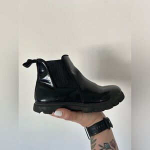 Native Kensington Patent Black Booties - Size J3